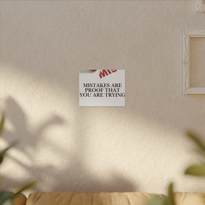 Motivational Canvas Print – "Mistakes Are Proof That You Are Trying" - Horizontal