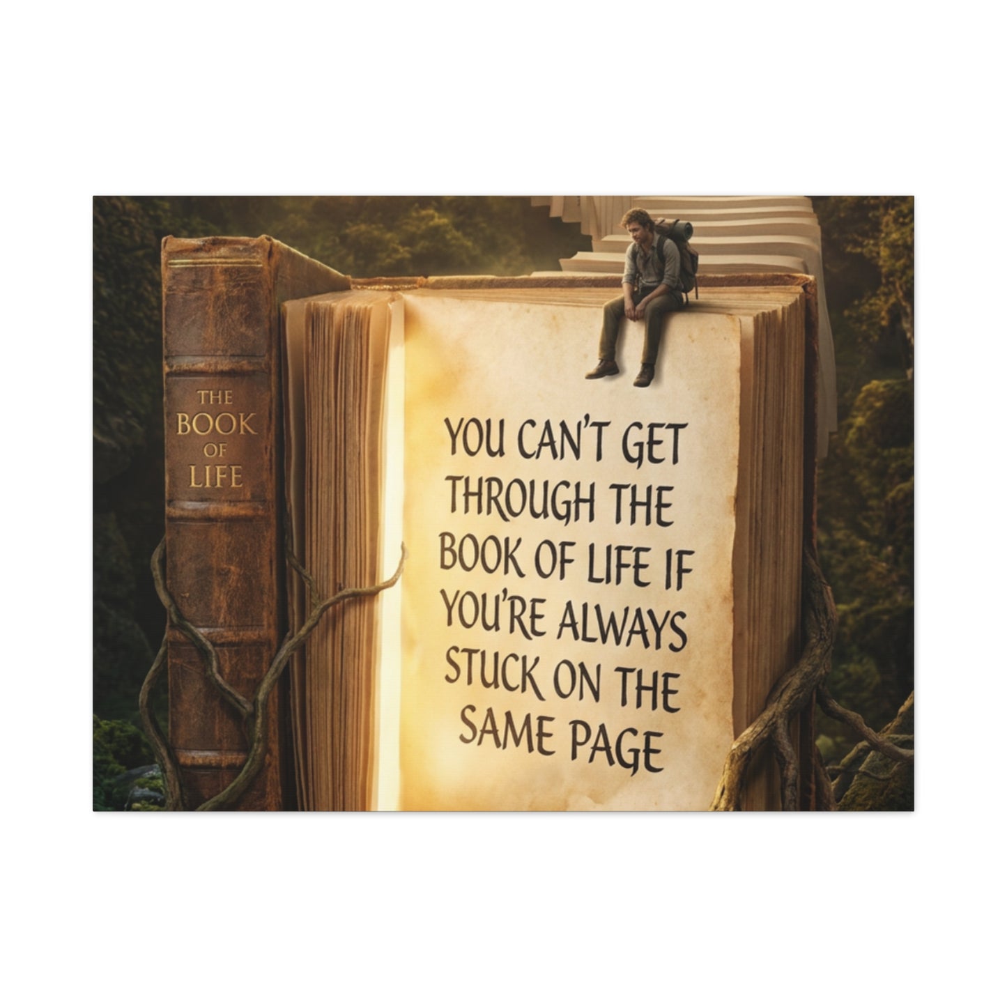 Inspirational Canvas Wall Art — "You Can't Get Through the Book of Life" Quote