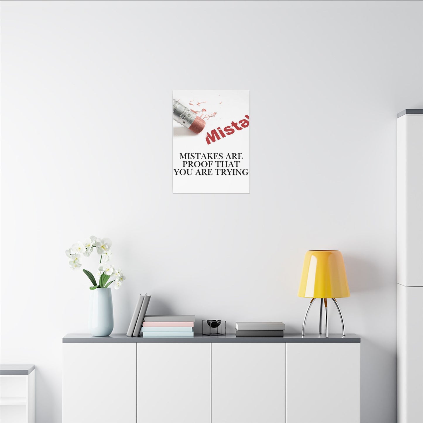 Inspirational Canvas Wall Art - "Mistakes Are Proof That You Are Trying" - Vertical