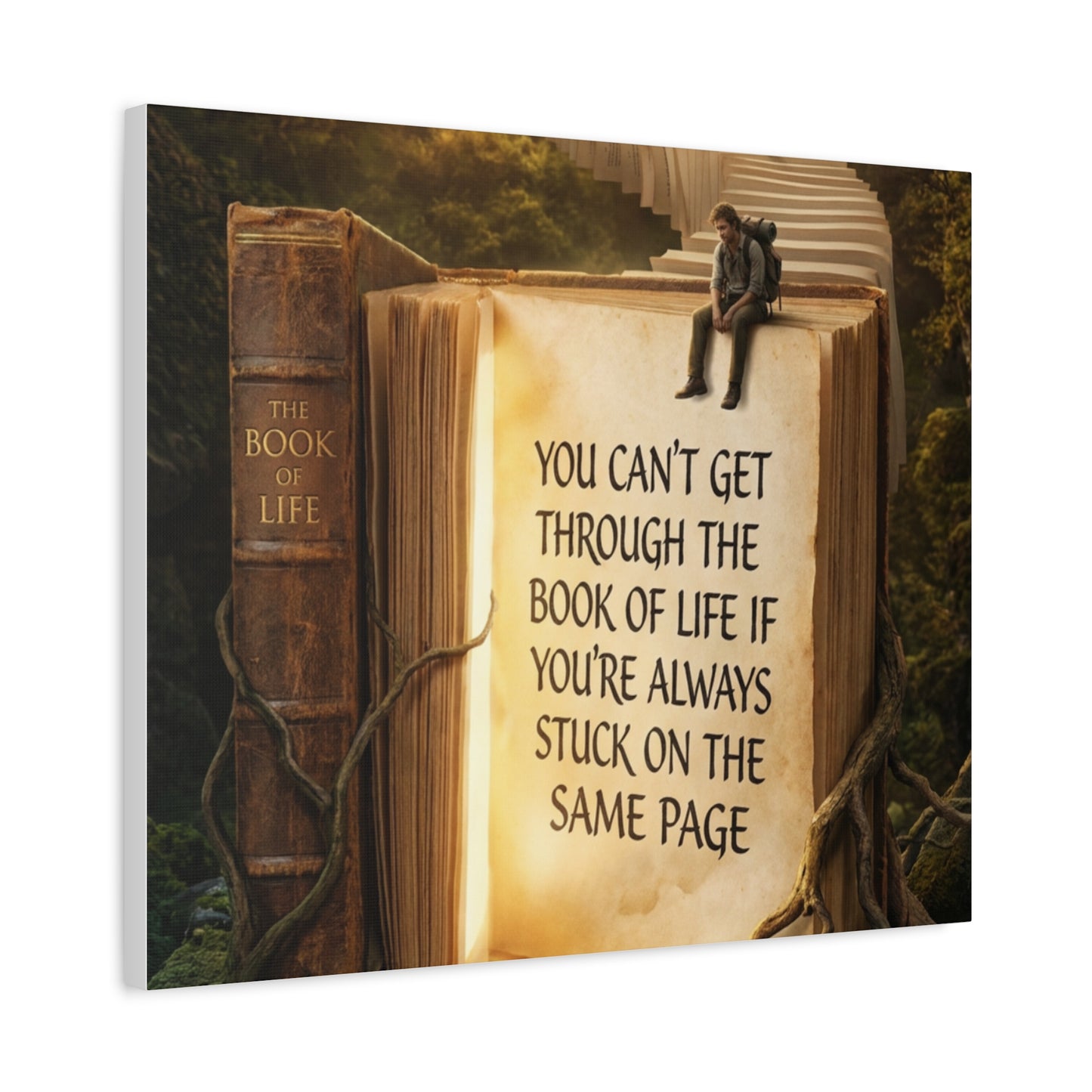 Inspirational Canvas Wall Art — "You Can't Get Through the Book of Life" Quote