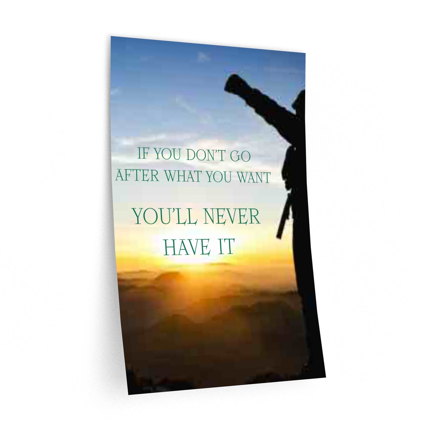 Inspirational Wall Decal — "If You Don't Go After What You Want, You'll Never Have It"