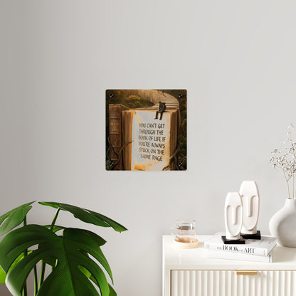 Acrylic Wall Art — "You Can't Get Through the Book of Life" Inspirational Quote Panel