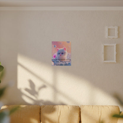 Inspirational Pastel Kitten Canvas - "Live in the Present" Wall Art