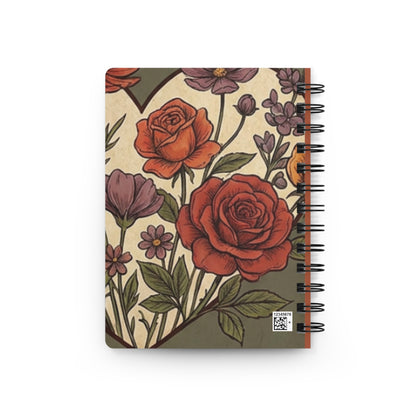 Inspirational Floral Journal — "Never Let the Odds…In Your Heart" Spiral Notebook