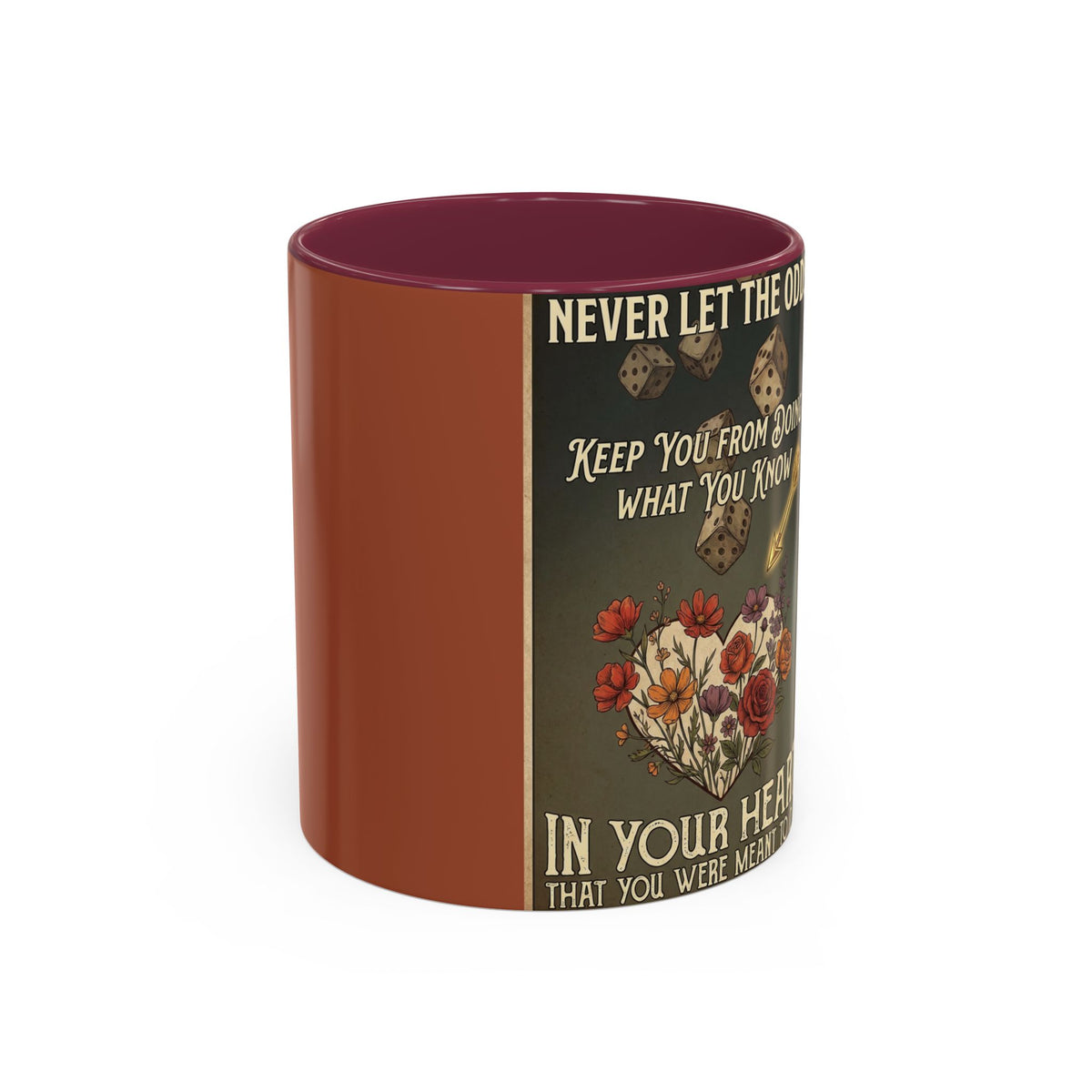 Inspirational Vintage Dice & Roses Coffee Mug (11oz/15oz)