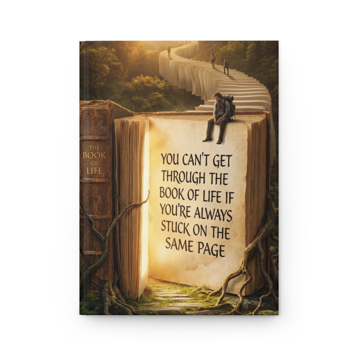 Inspirational Hardcover Journal — “You Can’t Get Through the Book of Life if You’re Always Stuck on the Same Page”