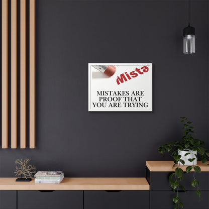 Framed “Mistakes Are Proof That You Are Trying” Motivational Wall Art (Horizontal)
