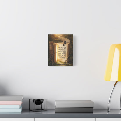 Inspirational Canvas Wall Art – "You Can't Get Through the Book of Life" Stretched Print