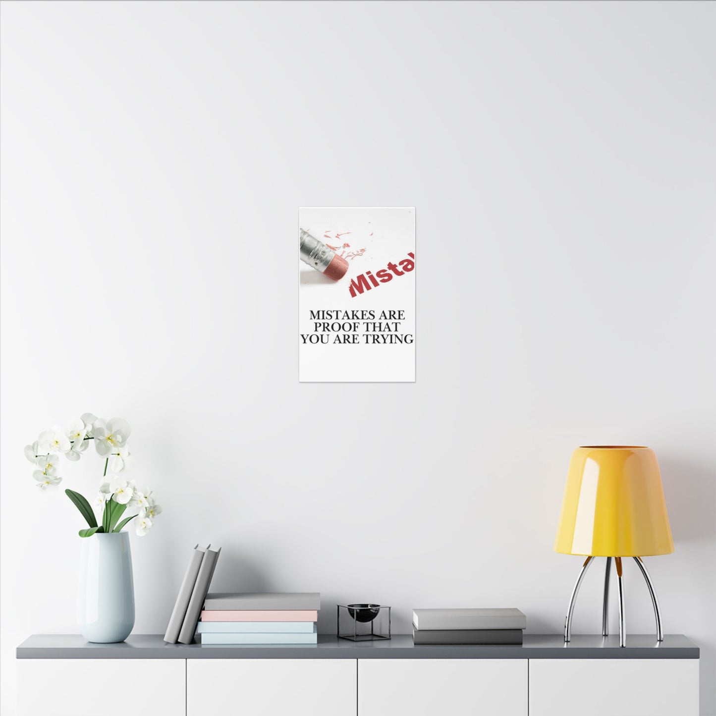 Inspirational Canvas Wall Art - "Mistakes Are Proof That You Are Trying" - Vertical