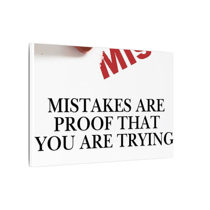 Motivational Canvas Print – "Mistakes Are Proof That You Are Trying" - Horizontal