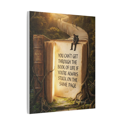 Inspirational Canvas Wall Art – "You Can't Get Through the Book of Life" Stretched Print