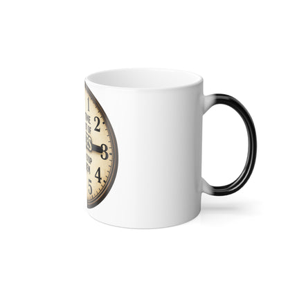 Color-Changing Coffee Mug — Vintage Clock “The Only Time You Run Out of Chances…” — 11oz Motivational Gift