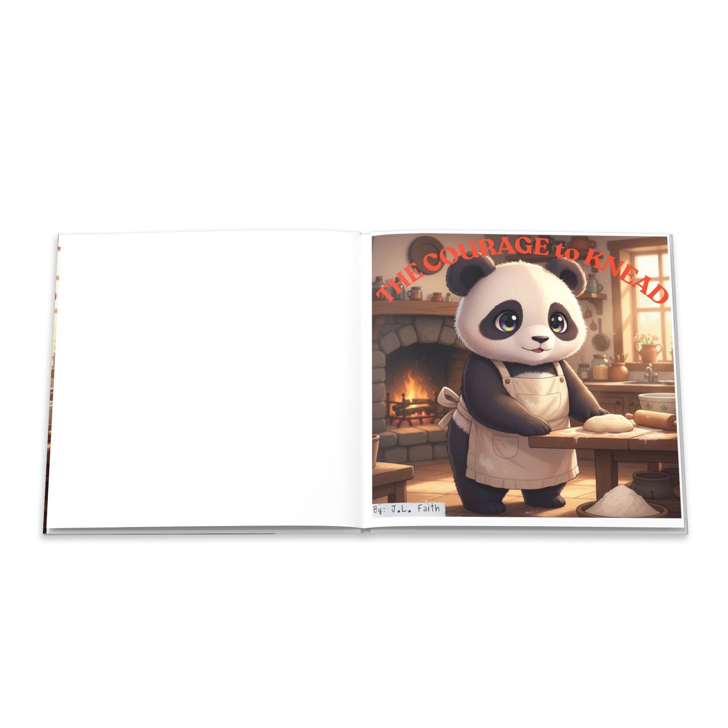 Hardcover Photo Book — “The Courage to Knead” Cute Panda Baking Keepsake