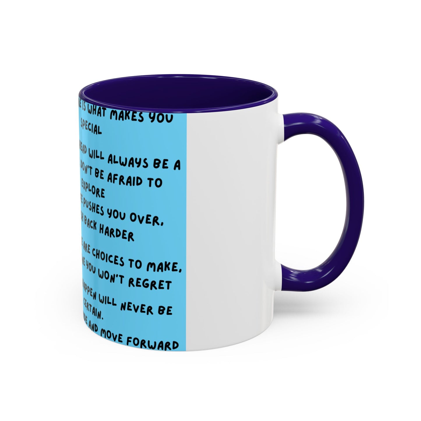 Inspirational Quote Color Accent Mug — Motivational Daily Reminder (11oz)