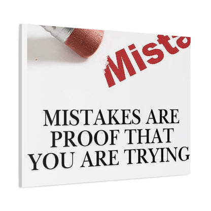 Motivational Canvas Wall Art – "Mistakes Are Proof That You Are Trying"