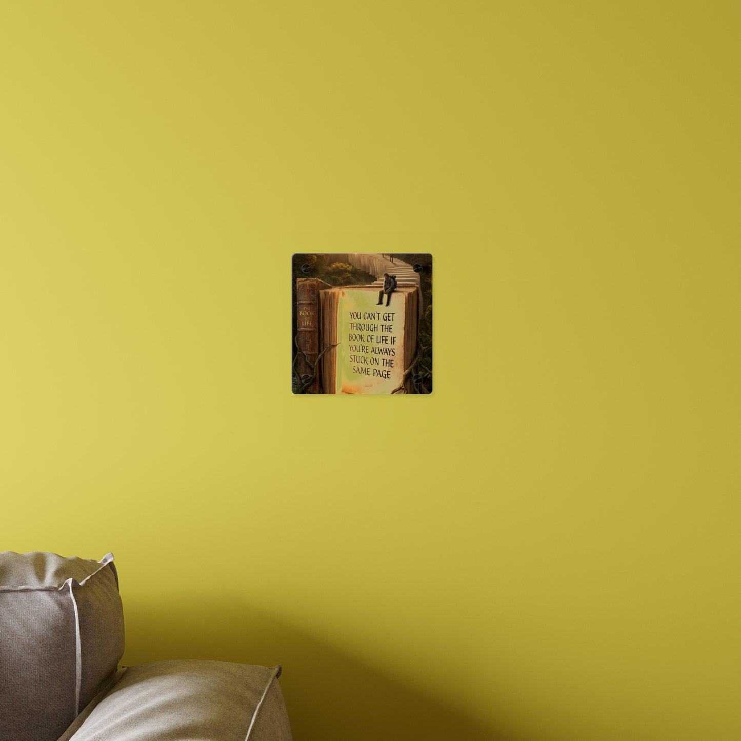 Acrylic Wall Art — "You Can't Get Through the Book of Life" Inspirational Quote Panel