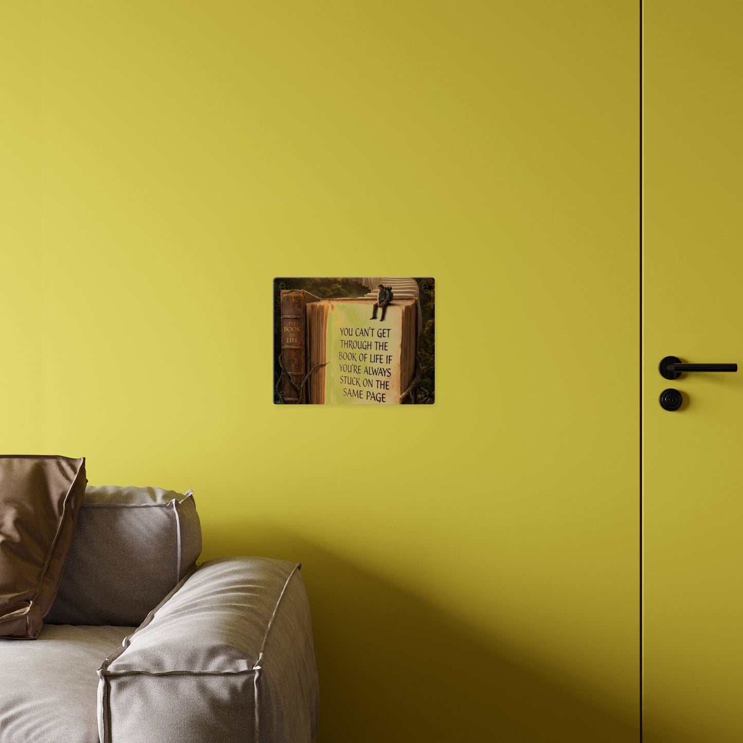Acrylic Wall Art — "You Can't Get Through the Book of Life" Inspirational Quote Panel