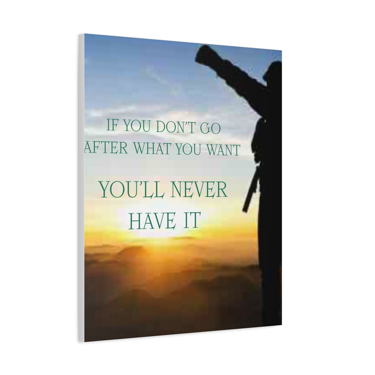 Motivational Canvas Wall Art - "If You Don't Go After What You Want, You'll Never Have It"