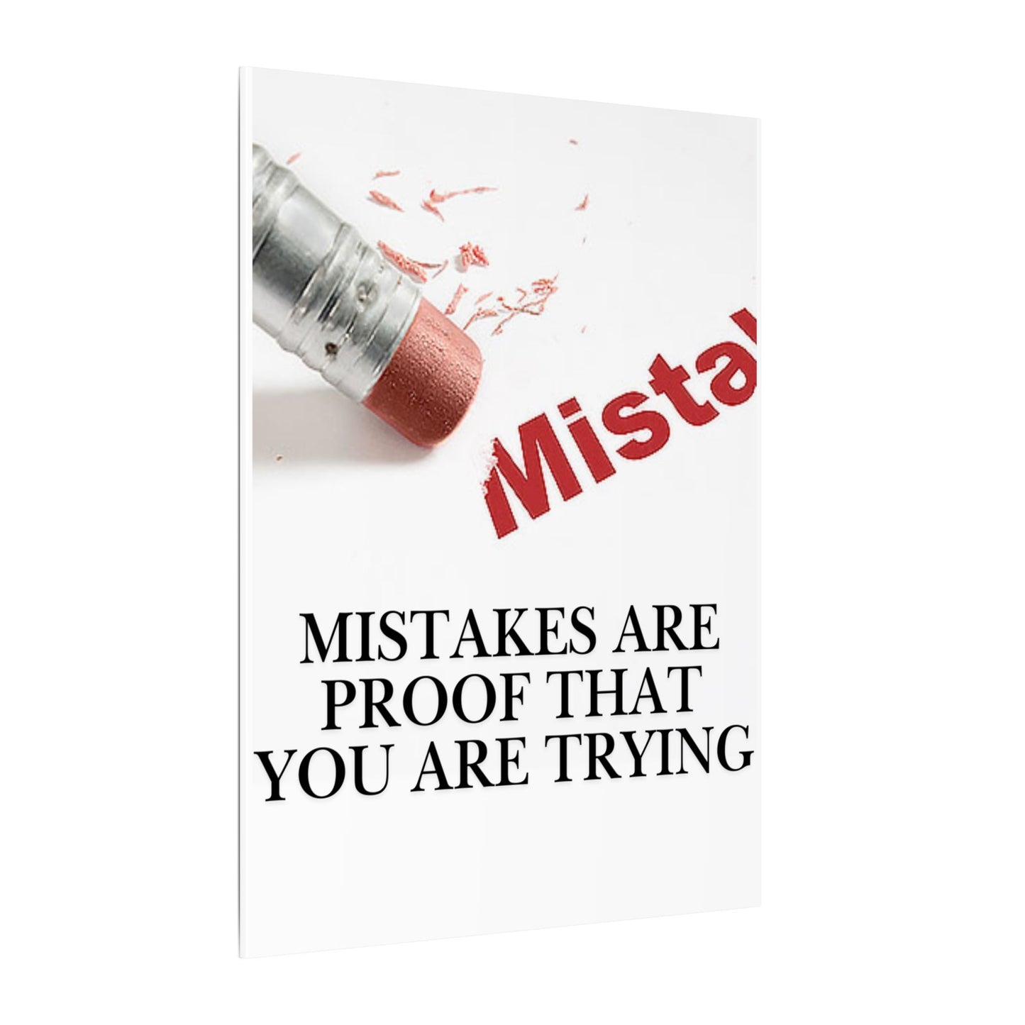 Inspirational Canvas Wall Art - "Mistakes Are Proof That You Are Trying" - Vertical