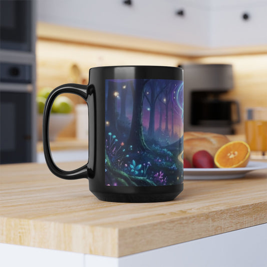 Enchanted Forest Night Mug — Magical Tree & Glowing Path Coffee Cup (11oz/15oz)
