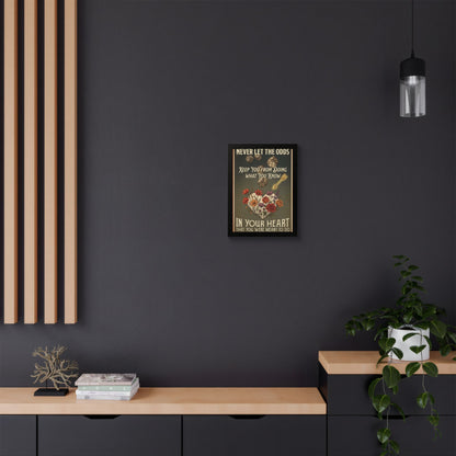 Framed Poster – "Never Let the Odds" Inspirational Floral Heart Art