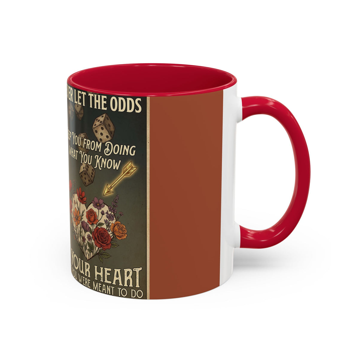 Inspirational Vintage Dice & Roses Coffee Mug (11oz/15oz)