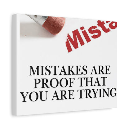 Motivational Canvas Wall Art – "Mistakes Are Proof That You Are Trying"