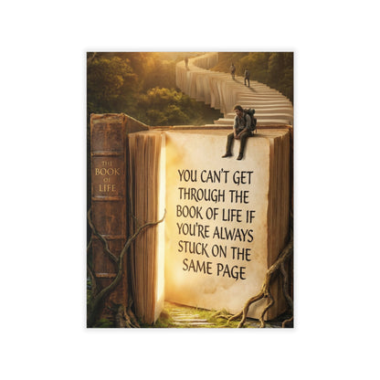 Wall Decal — "You Can't Get Through the Book of Life" Inspirational Book Quote
