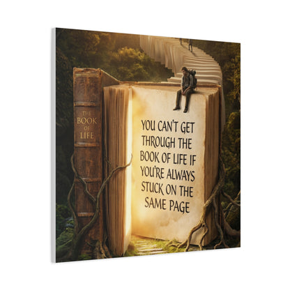 Inspirational Canvas Wall Art — "You Can't Get Through the Book of Life" Quote