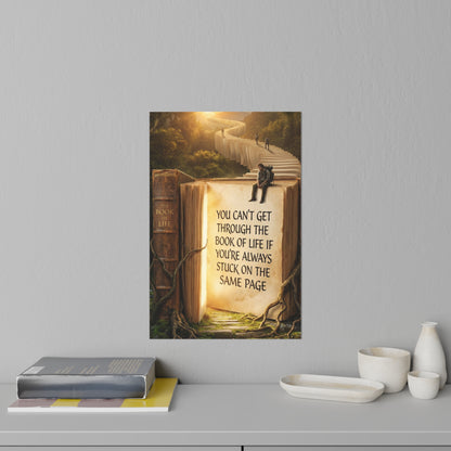 Wall Decal — "You Can't Get Through the Book of Life" Inspirational Book Quote
