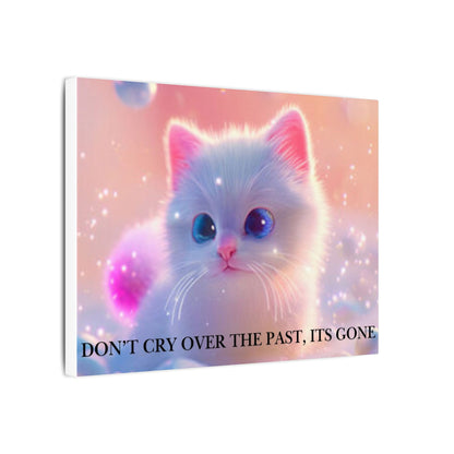 Inspirational Pastel Kitten Canvas - "Live in the Present" Wall Art