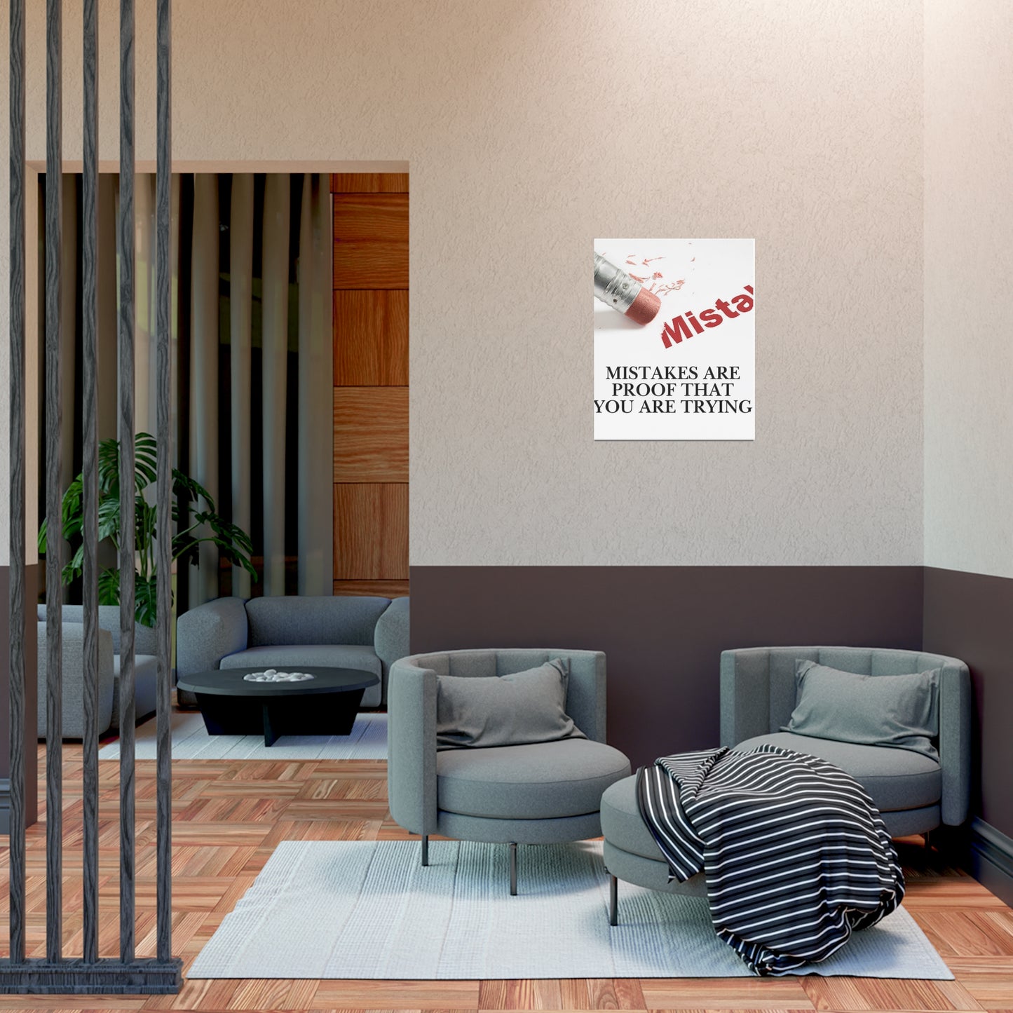 Inspirational Poster - "Mistakes Are Proof That You Are Trying" Motivational Wall Art