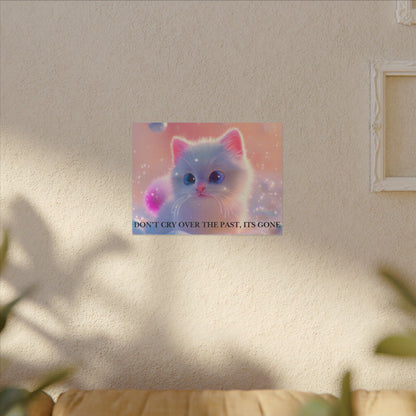 Inspirational Pastel Kitten Canvas - "Live in the Present" Wall Art