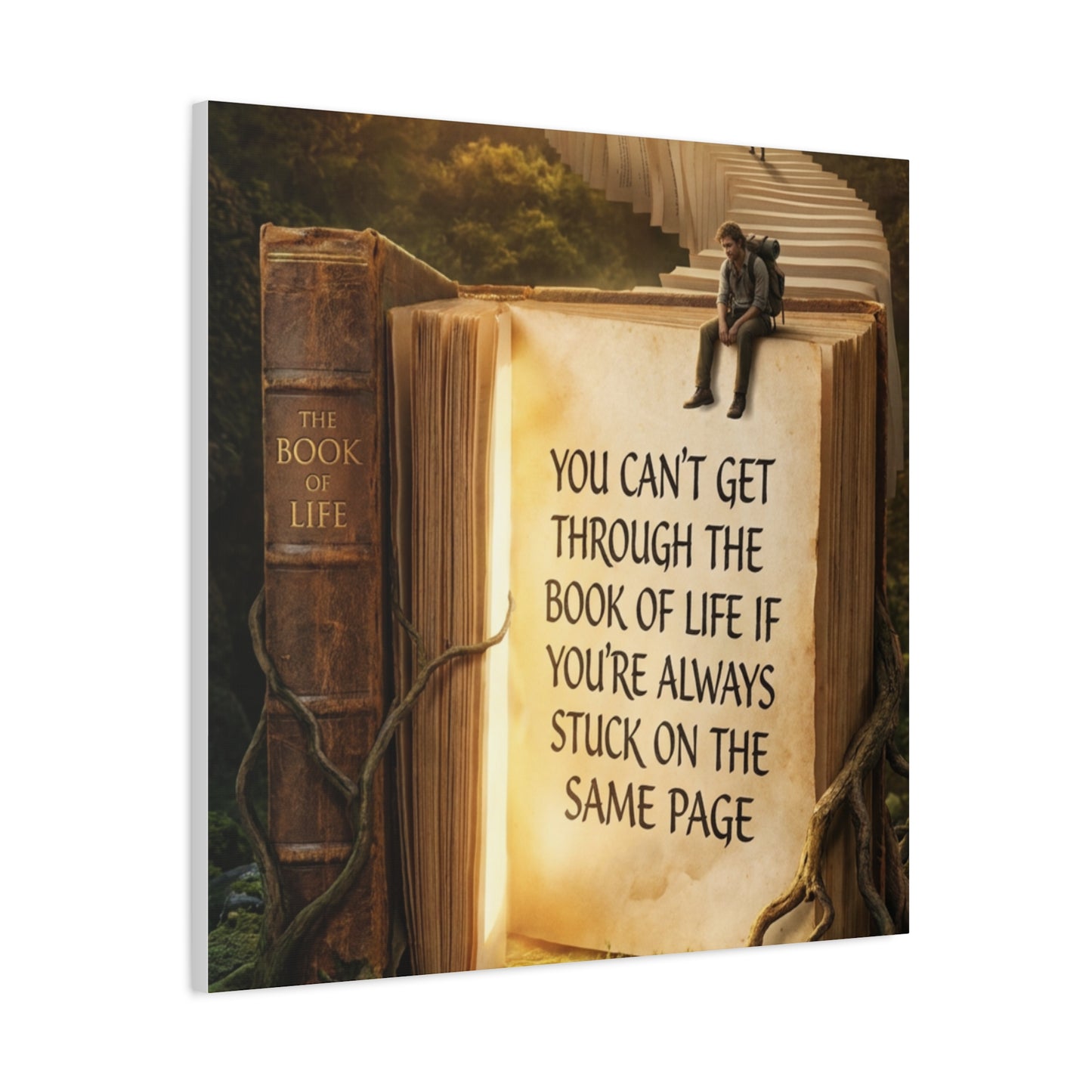 Inspirational Canvas Wall Art — "You Can't Get Through the Book of Life..."