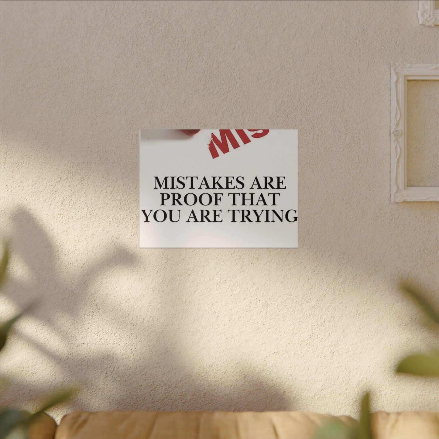 Motivational Canvas Print – "Mistakes Are Proof That You Are Trying" - Horizontal