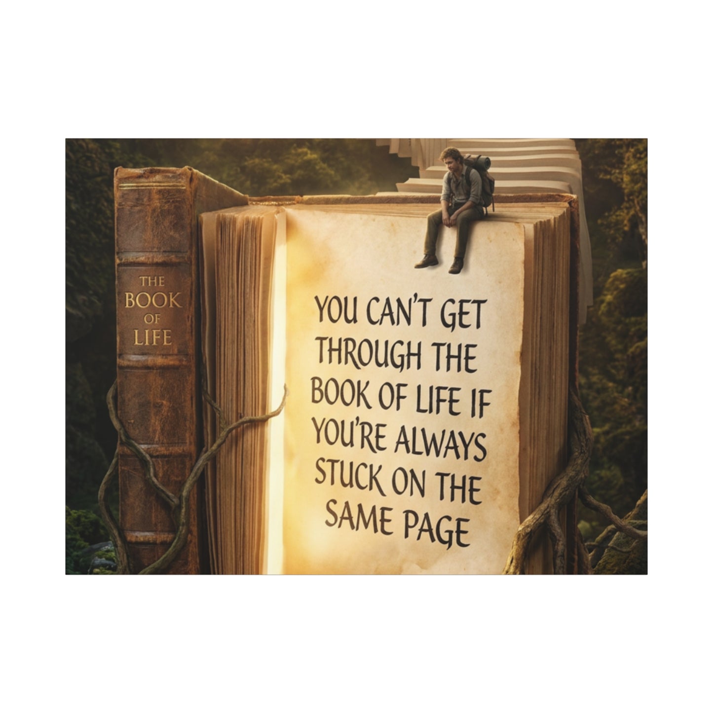 Inspirational Canvas Wall Art — "You Can't Get Through the Book of Life" Quote