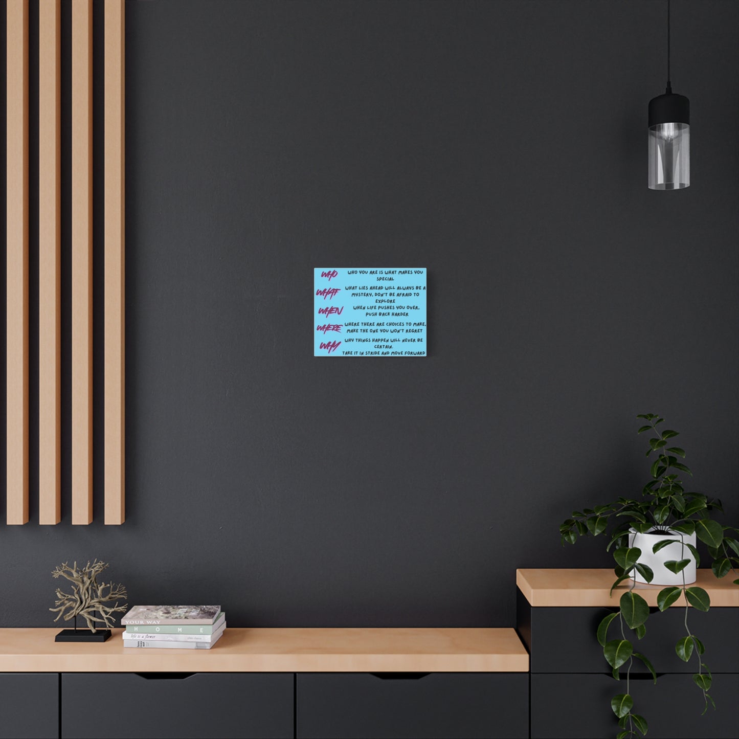 Inspirational 'Who What When Where Why' Matte Canvas Art