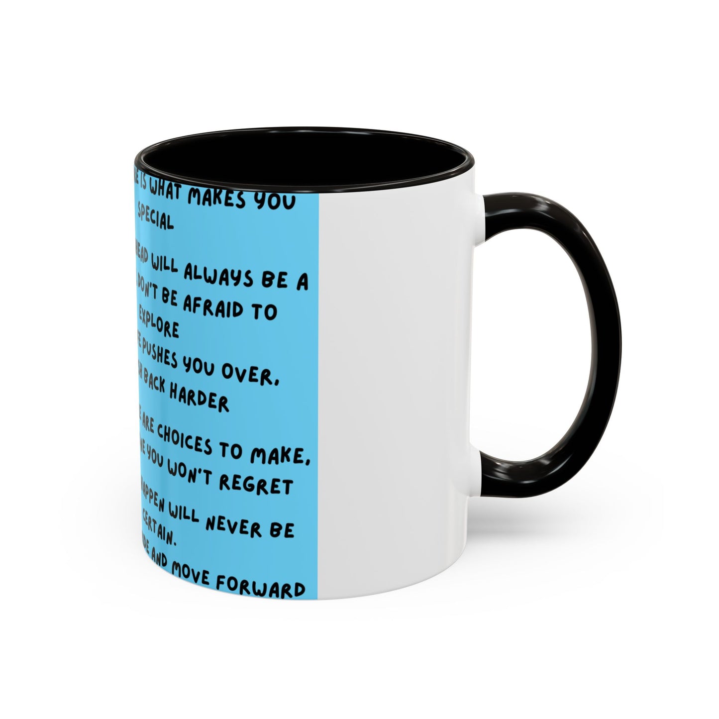 Inspirational Quote Color Accent Mug — Motivational Daily Reminder (11oz)