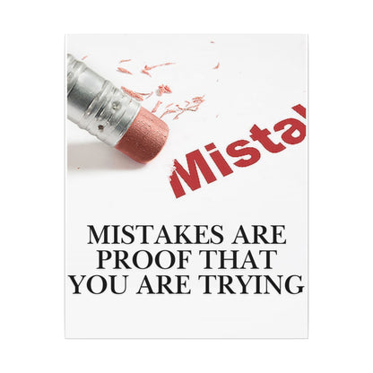 Inspirational Canvas Wall Art - "Mistakes Are Proof That You Are Trying" - Vertical