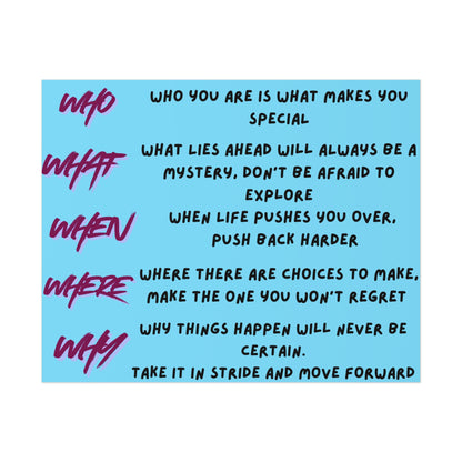 Inspirational Who/What/When/Where/Why Motivational Poster