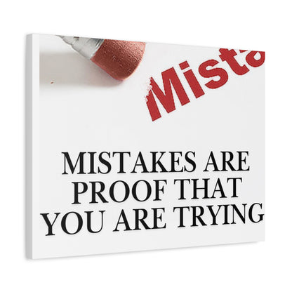 Motivational Canvas Wall Art – "Mistakes Are Proof That You Are Trying"