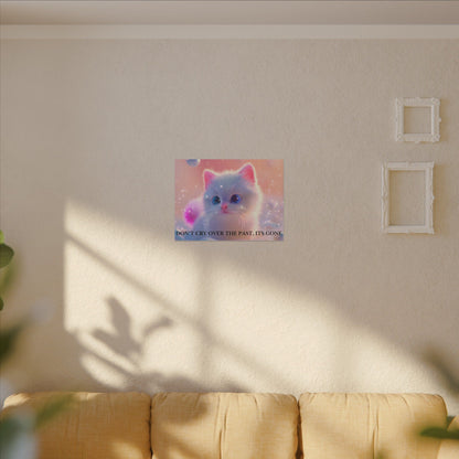 Inspirational Pastel Kitten Canvas - "Live in the Present" Wall Art