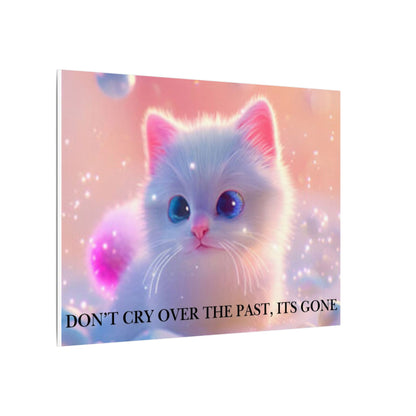 Inspirational Pastel Kitten Canvas - "Live in the Present" Wall Art