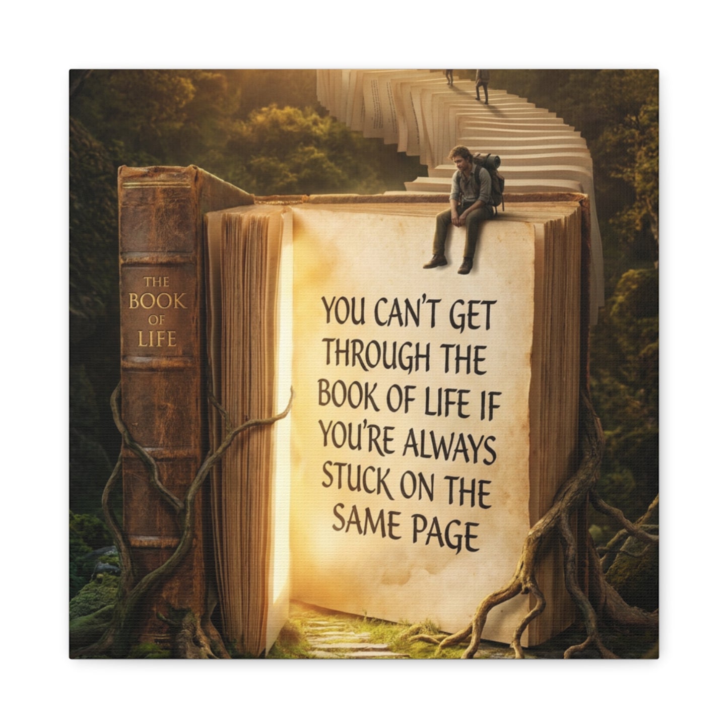 Inspirational Canvas Wall Art — "You Can't Get Through the Book of Life" Quote