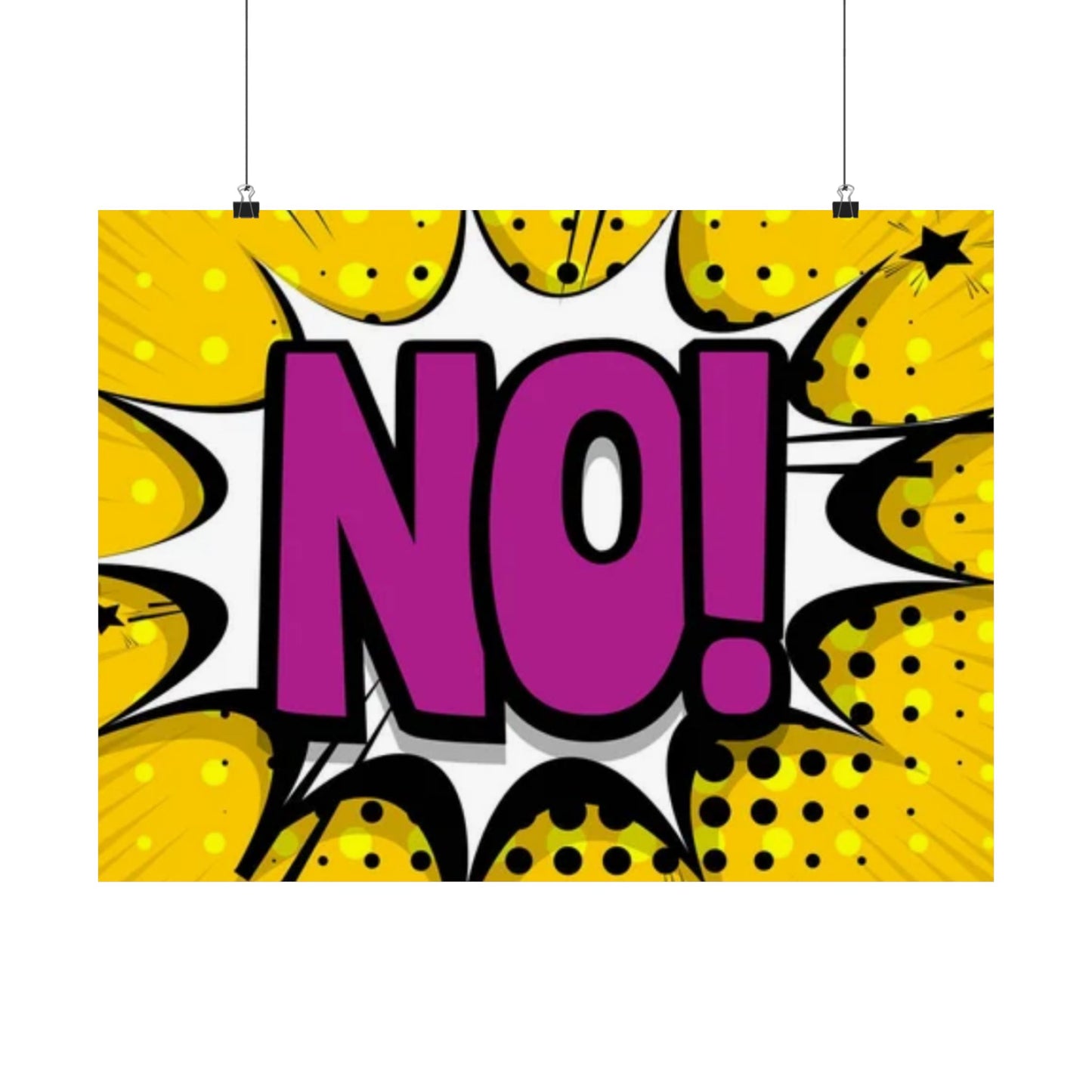 NO! Pop Art Satin Poster
