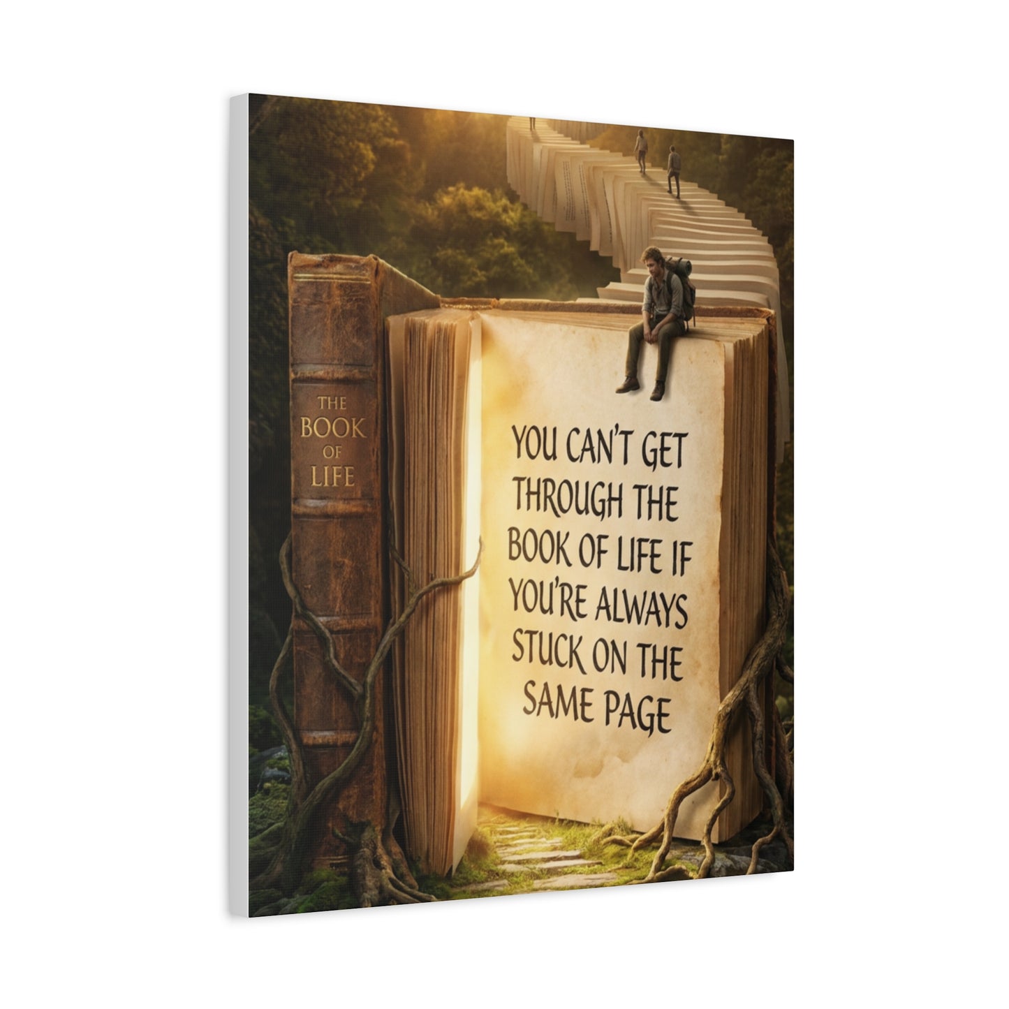 Inspirational Canvas Wall Art — "You Can't Get Through the Book of Life..."