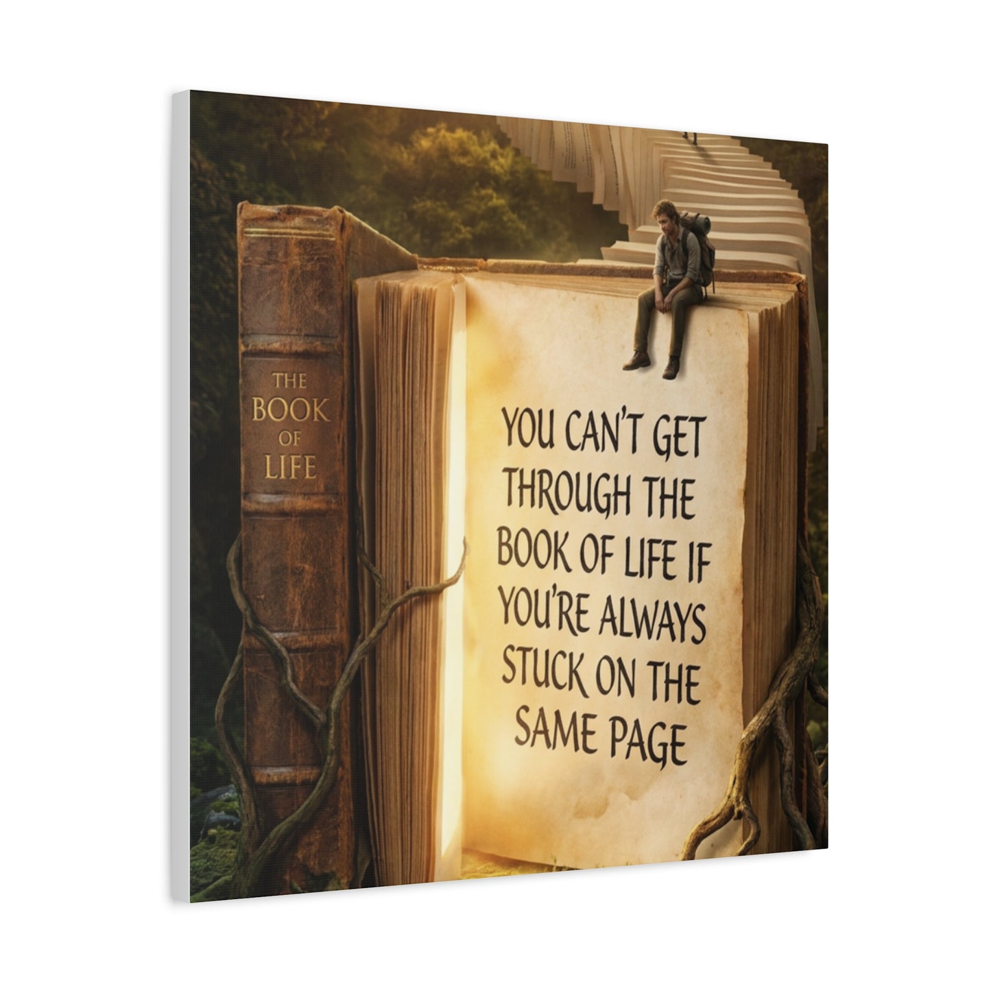 Inspirational Canvas Wall Art — "You Can't Get Through the Book of Life..."