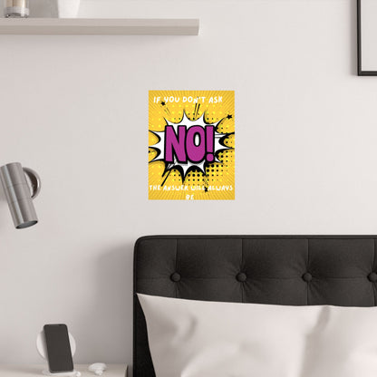 NO! Pop Art Satin Poster