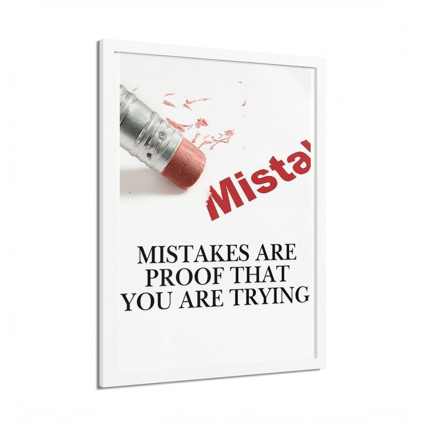 Motivational Framed Poster — "Mistakes Are Proof That You Are Trying" - (Vertical)