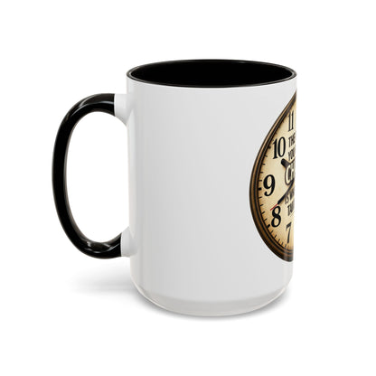 Inspirational Clock Quote Mug - "The Only Time You Run Out of Chances" Ceramic Coffee Cup
